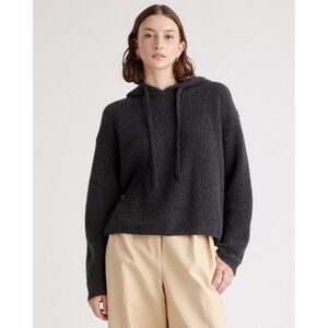Quince Charcoal Ribbed Hoodie